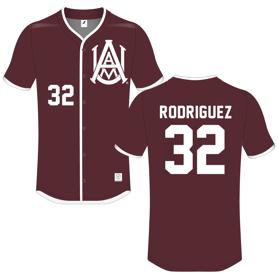 Alabama A&M University Maroon Bulldogs Button-Down Jersey - #32 Edgar Rodriguez