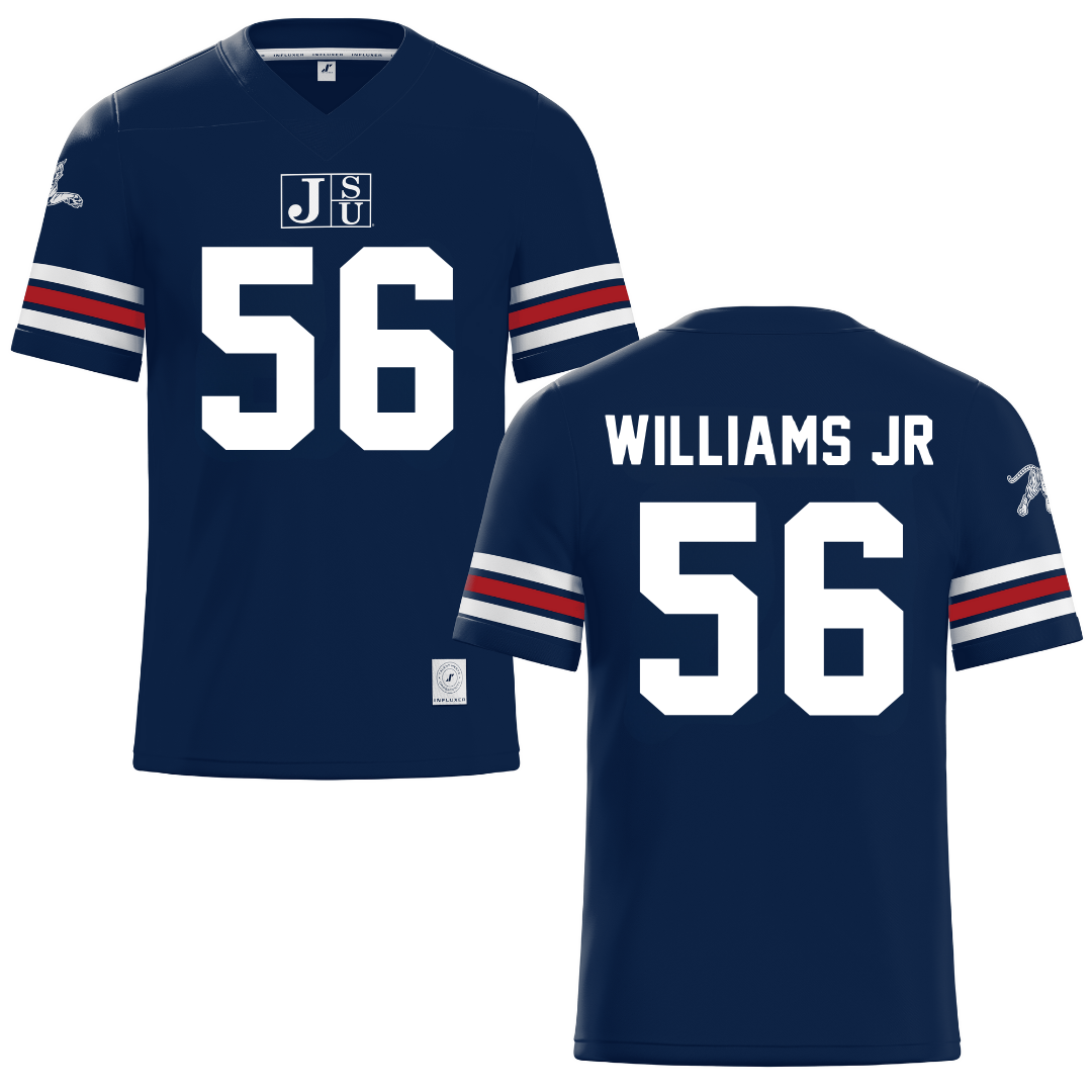 Jackson State University Navy Football Jersey - #56 Brian Williams Jr