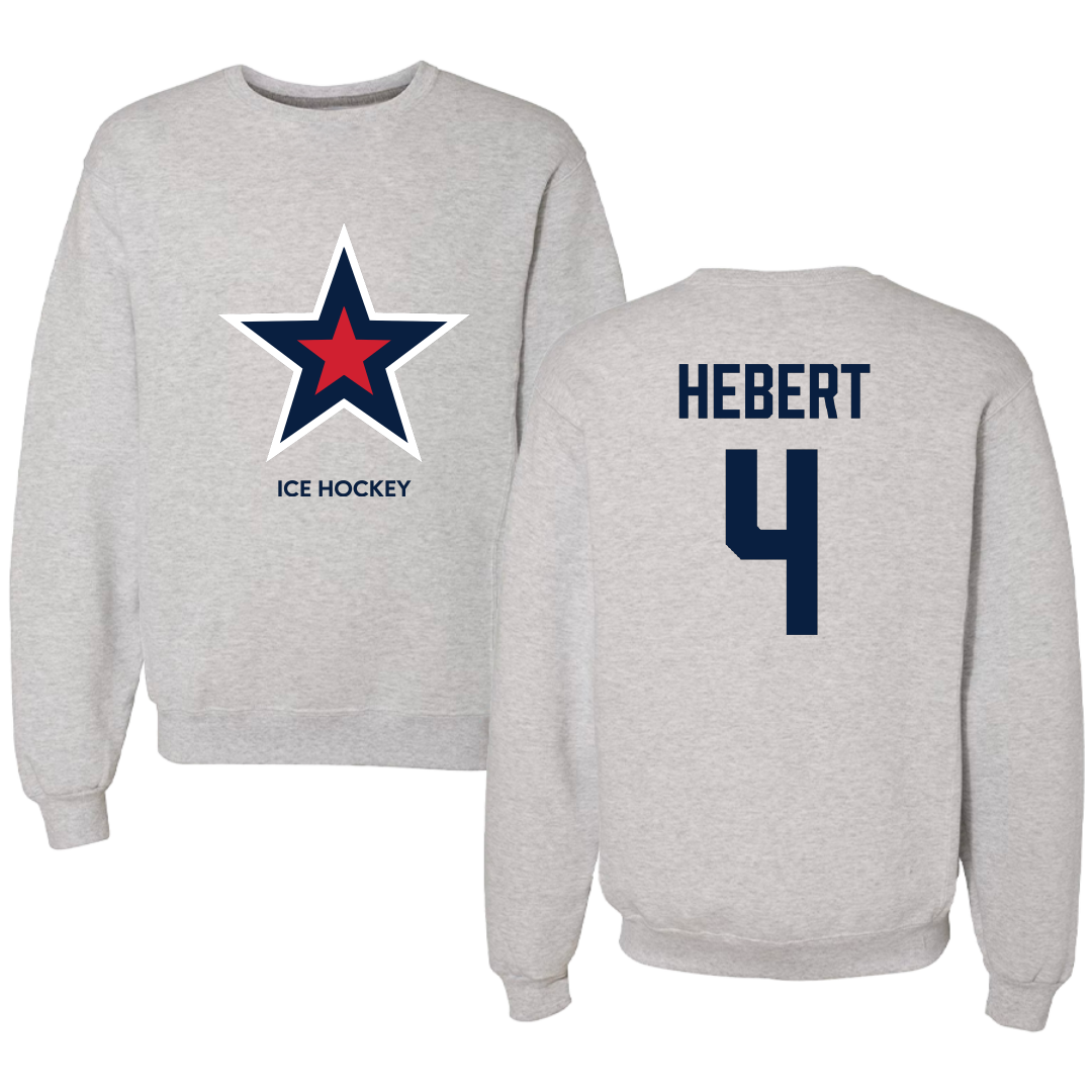 Robert Morris University Ice Hockey (W) Light Gray Crewneck - #4 Allyson Hebert