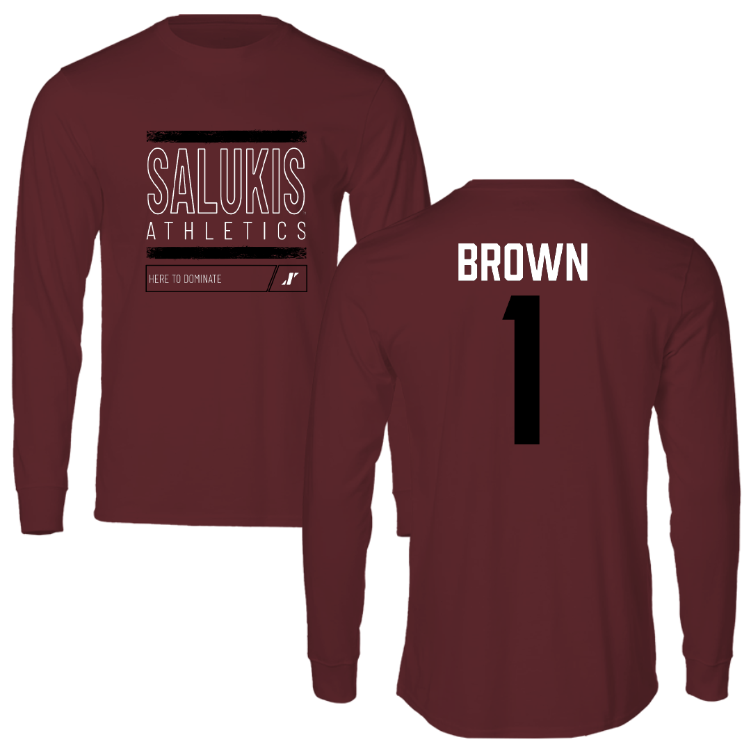 Southern Illinois University at Carbondale Basketball Maroon Dominate Long Sleeve - #1 Tyranny Brown