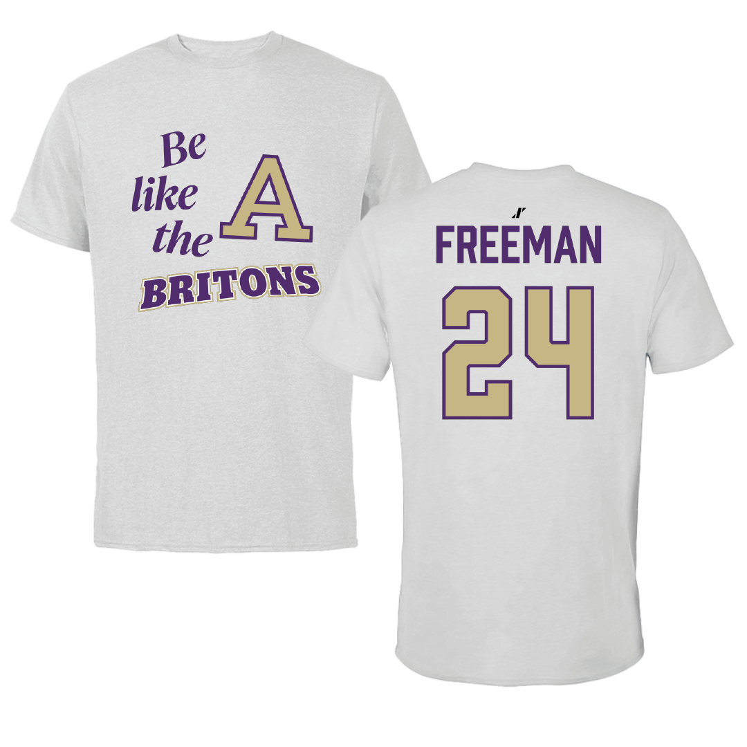 Albion College Football Light Gray Be Like Us Performance Tee - #24 Dorian Freeman