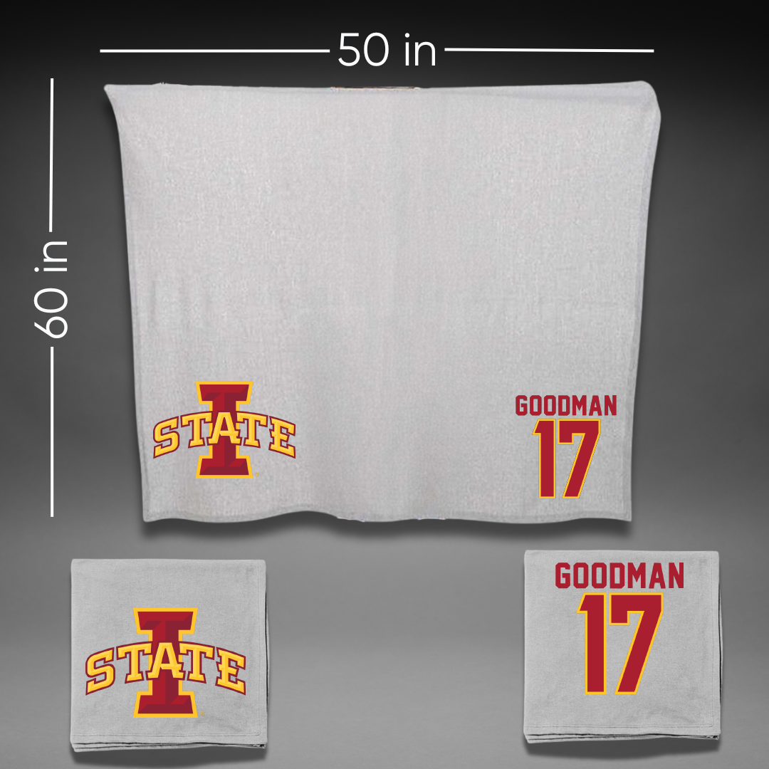Iowa State University Soccer Gray Blanket - #17 Morgan Goodman