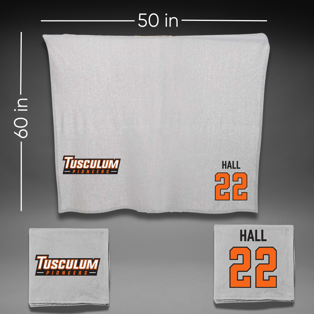 Tusculum University Volleyball (W) Gray Blanket - #22 Mary Hall