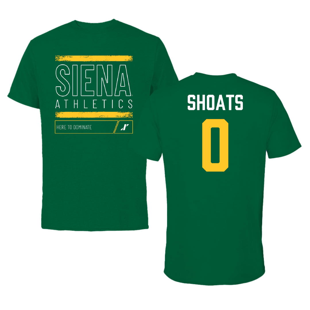 Siena University Basketball (M) Green Dominate Tee - #0 Justice Shoats