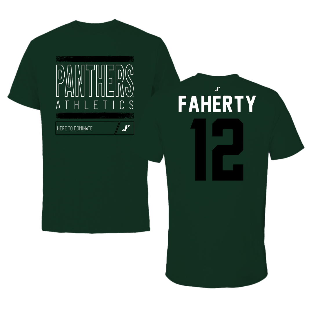 Plymouth State University Baseball Forest Green Dominate Tee - #12 Chris Faherty