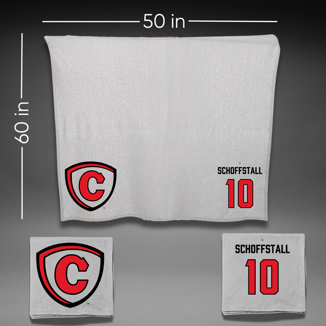 Carthage College Soccer Gray Blanket - #10 Eli Schoffstall