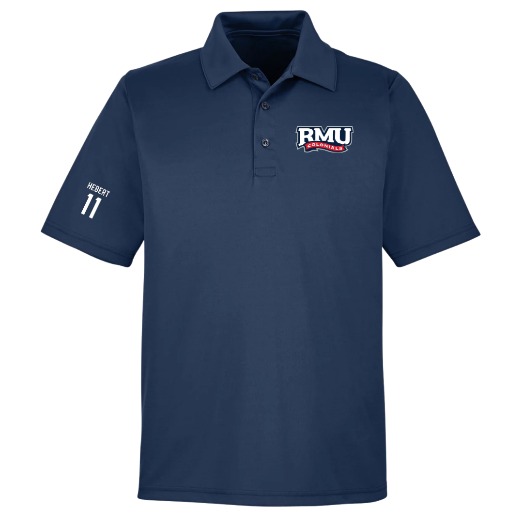 Robert Morris University Ice Hockey (M) Navy Polo - #11 Cameron Hebert