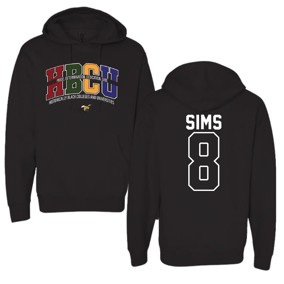 Alabama State University Softball Black HBCU Hoodie - #8 Talee Sims
