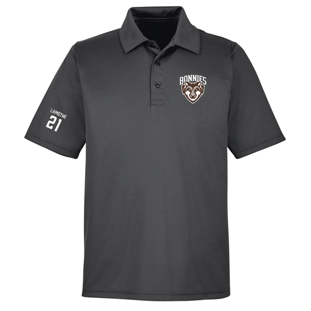 St. Bonaventure University Baseball Dark Gray Polo - #21 Christian LaMothe