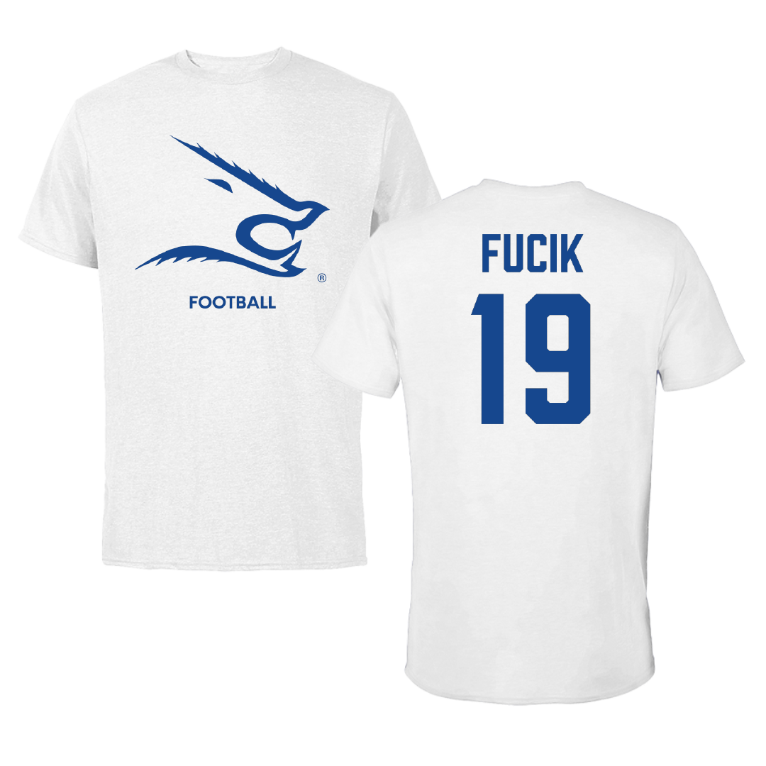 Texas A&M University-Kingsville Football White Performance Tee - #19 Bryce Fucik