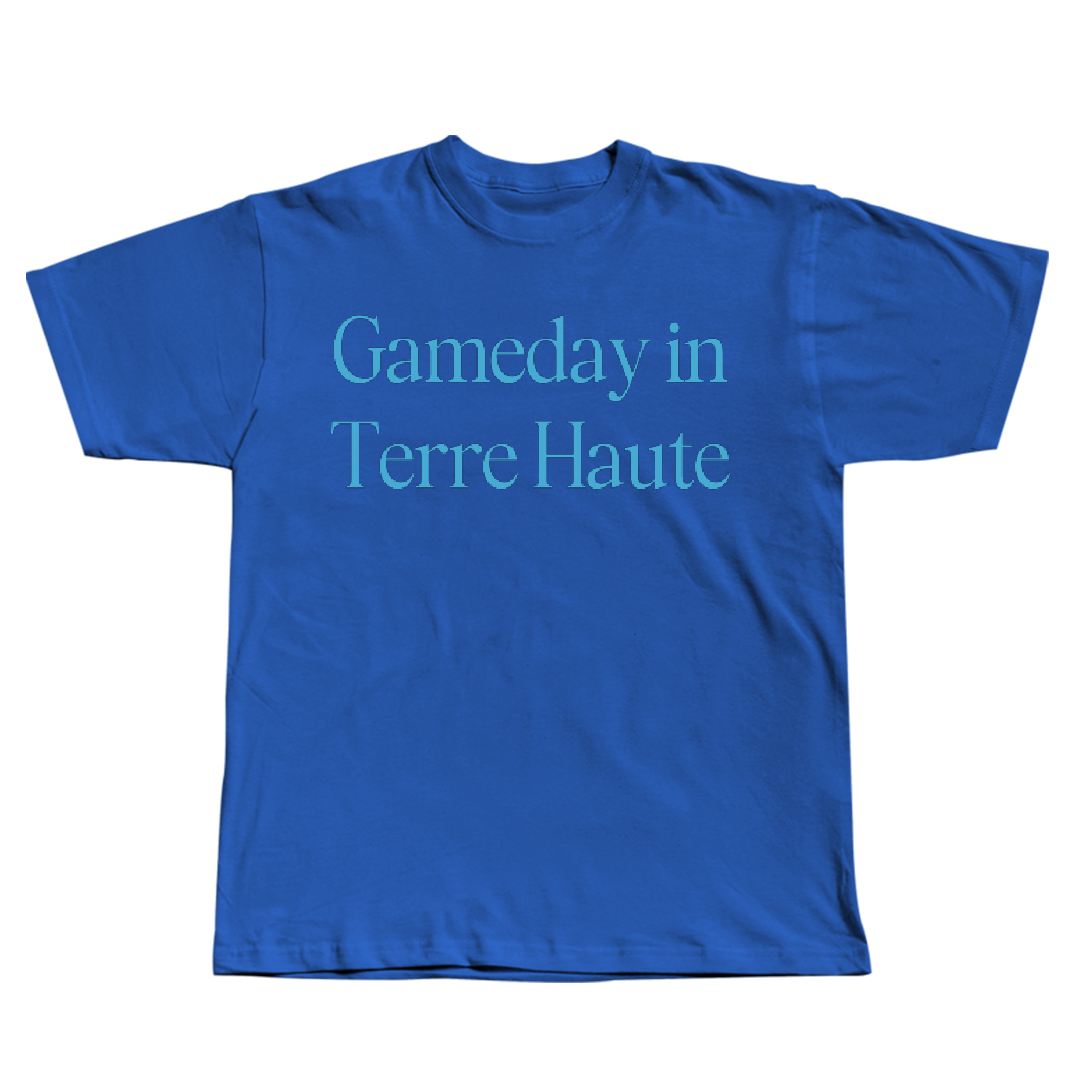 Indiana State University Football Blue Gameday Tee - #77 RJ Brooks