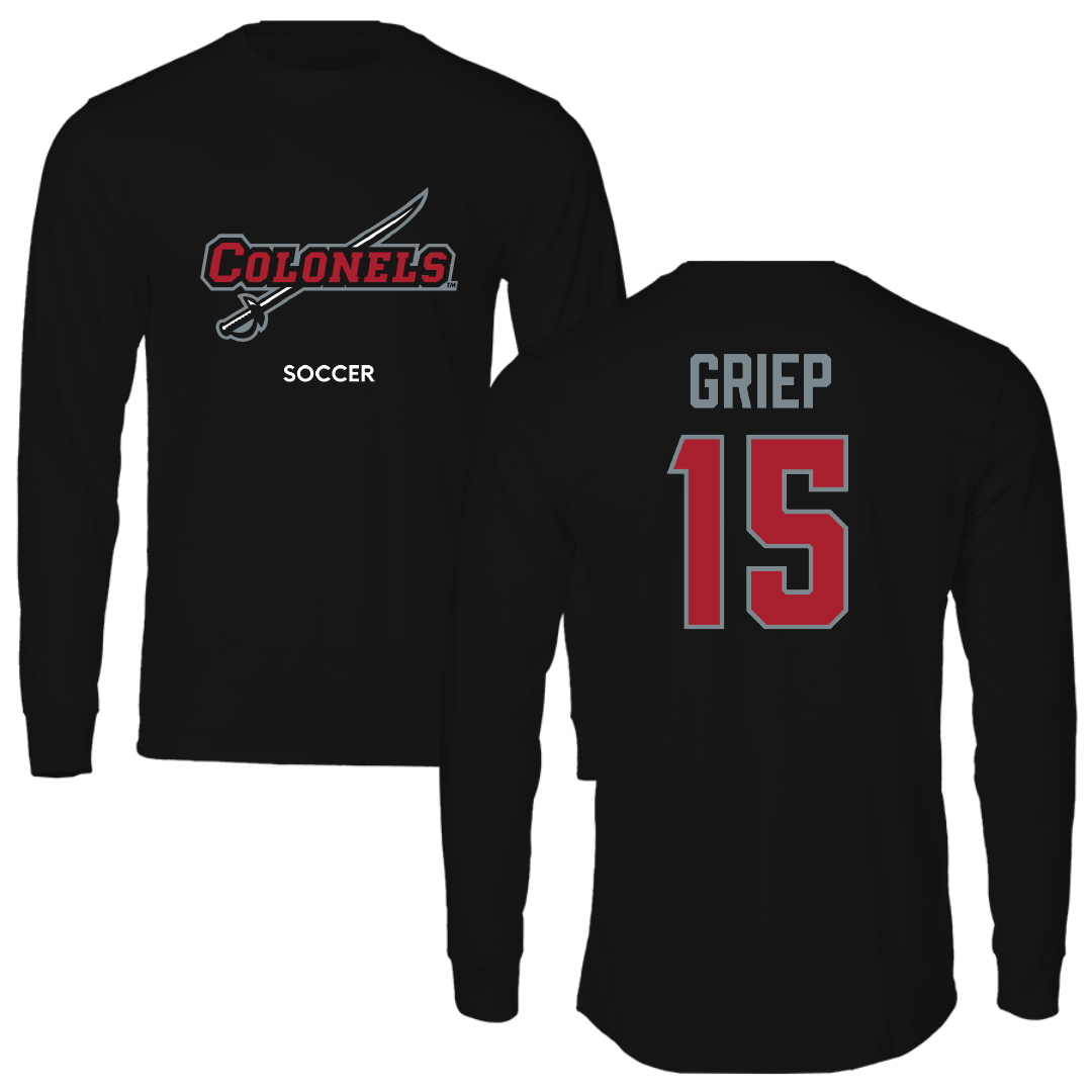 Nicholls State University Soccer (W) Black Colonels Performance Long Sleeve - #15 Ryan Griep