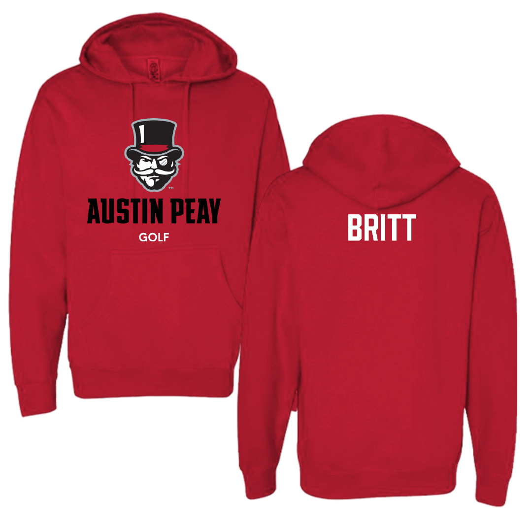 Austin Peay State University Golf (M) Red Hoodie - Reece Britt