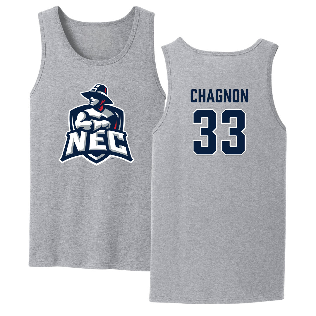 New England College Baseball Sport Gray Tank Top - #33 Christopher Chagnon