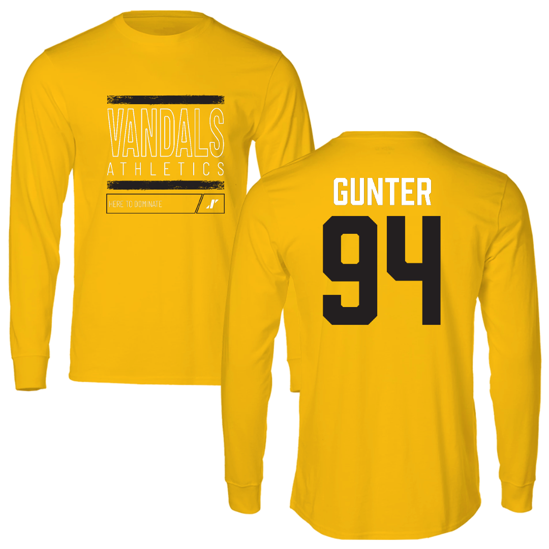 University of Idaho Football Gold Dominate Long Sleeve - #94 Payton Gunter