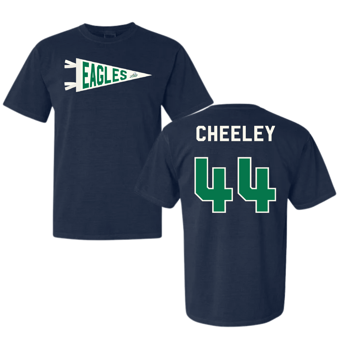 Florida Gulf Coast University Baseball Navy Pennant Comfort Colors Tee - #44 Dylan Cheeley