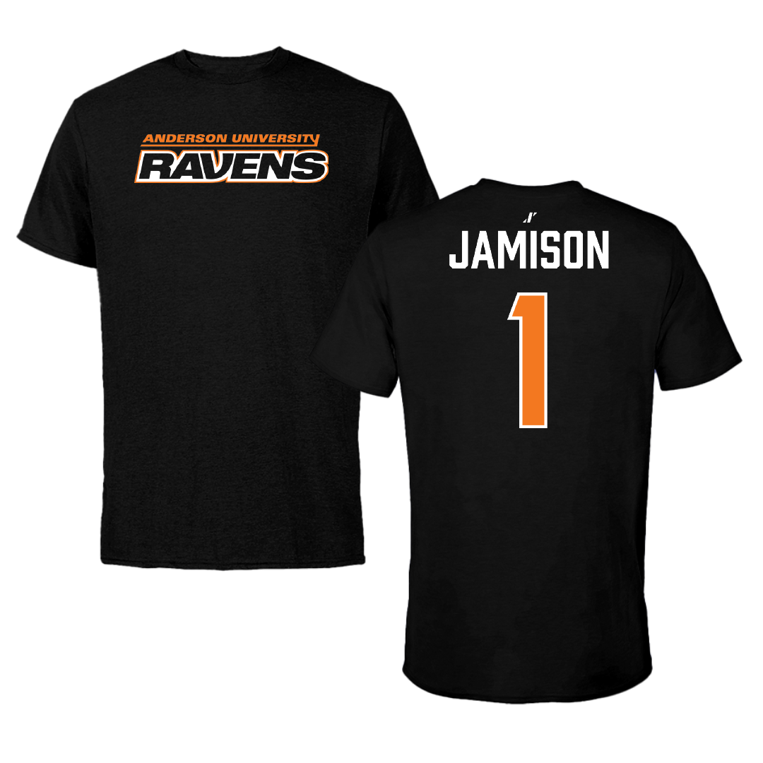 Anderson University (Indiana) Basketball (M) Black Performance Tee - #1 William Jamison