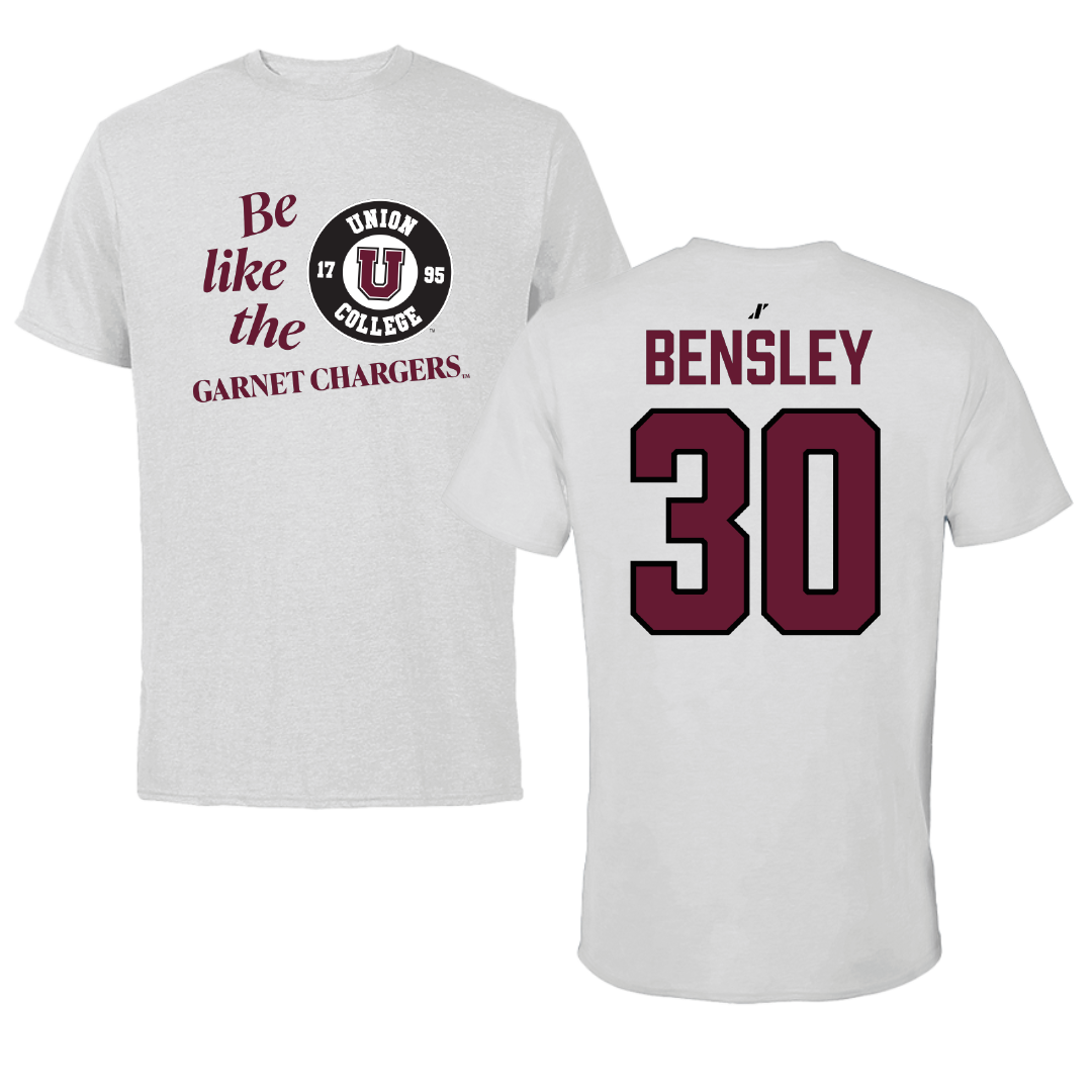 Union College Lacrosse Light Gray Be Like Us Performance Tee - #30 Bo Bensley