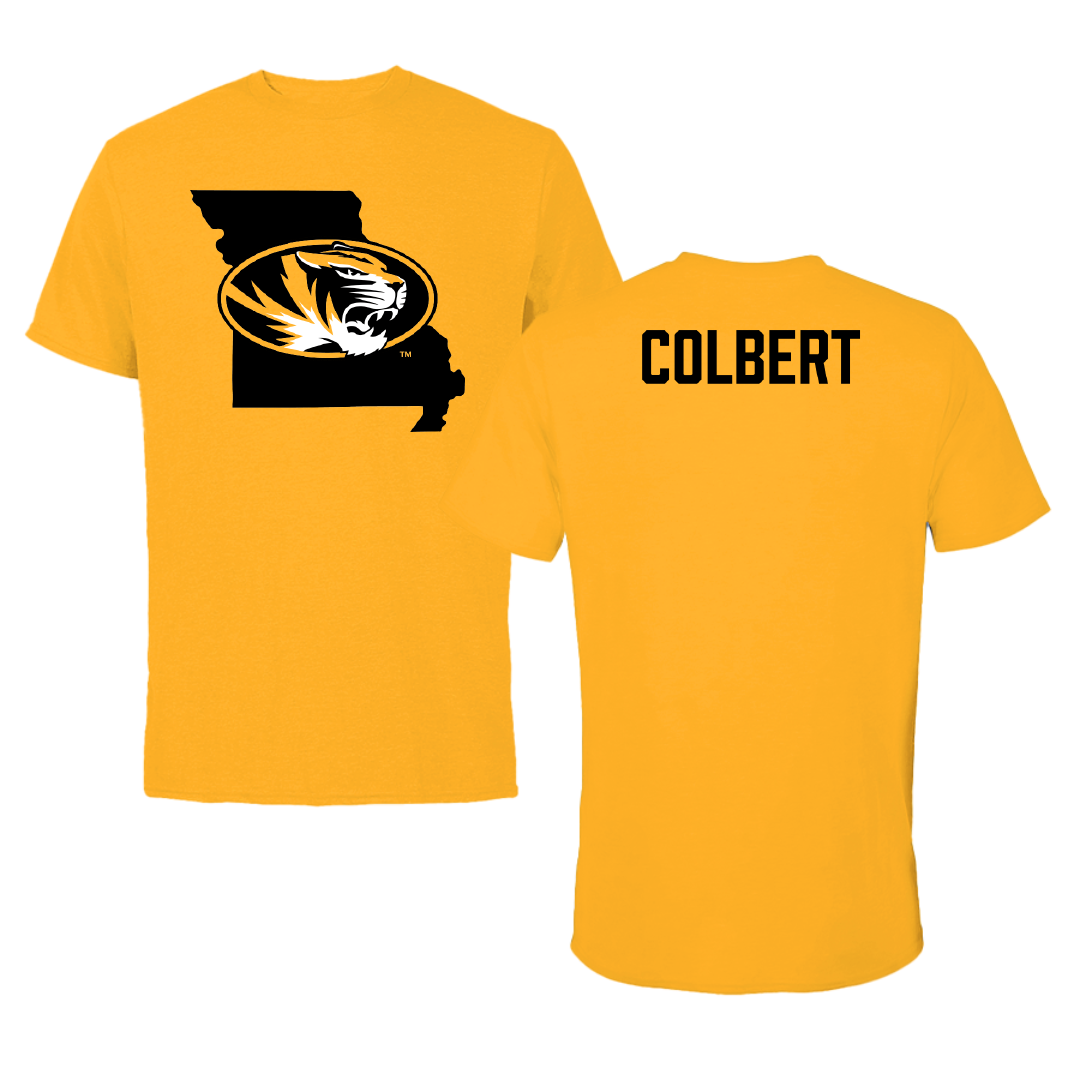 University of Missouri Swimming & Diving Gold State Performance Tee - Derek Colbert