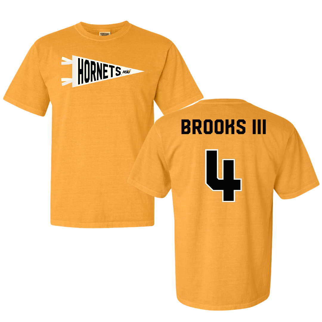 Alabama State University Baseball Gold Pennant Comfort Colors Tee - #4 Otis Brooks III