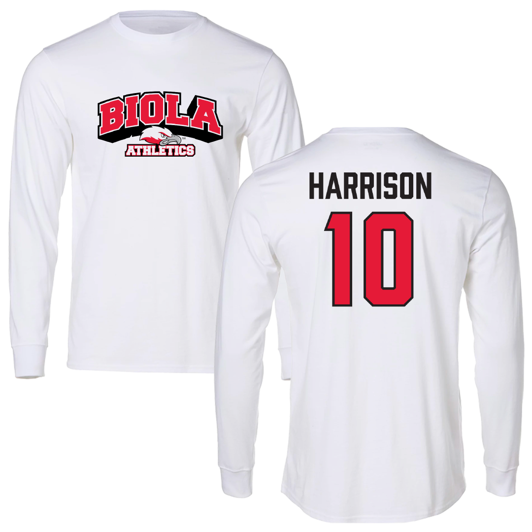 Biola University Softball White Long Sleeve - #10 Grace Harrison
