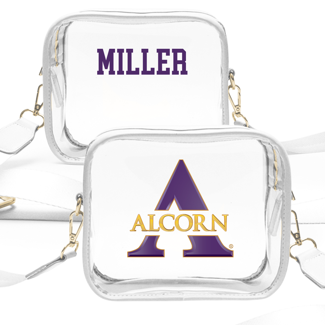 Alcorn State University TF and XC White Clear Stadium Bag - Jadan Miller