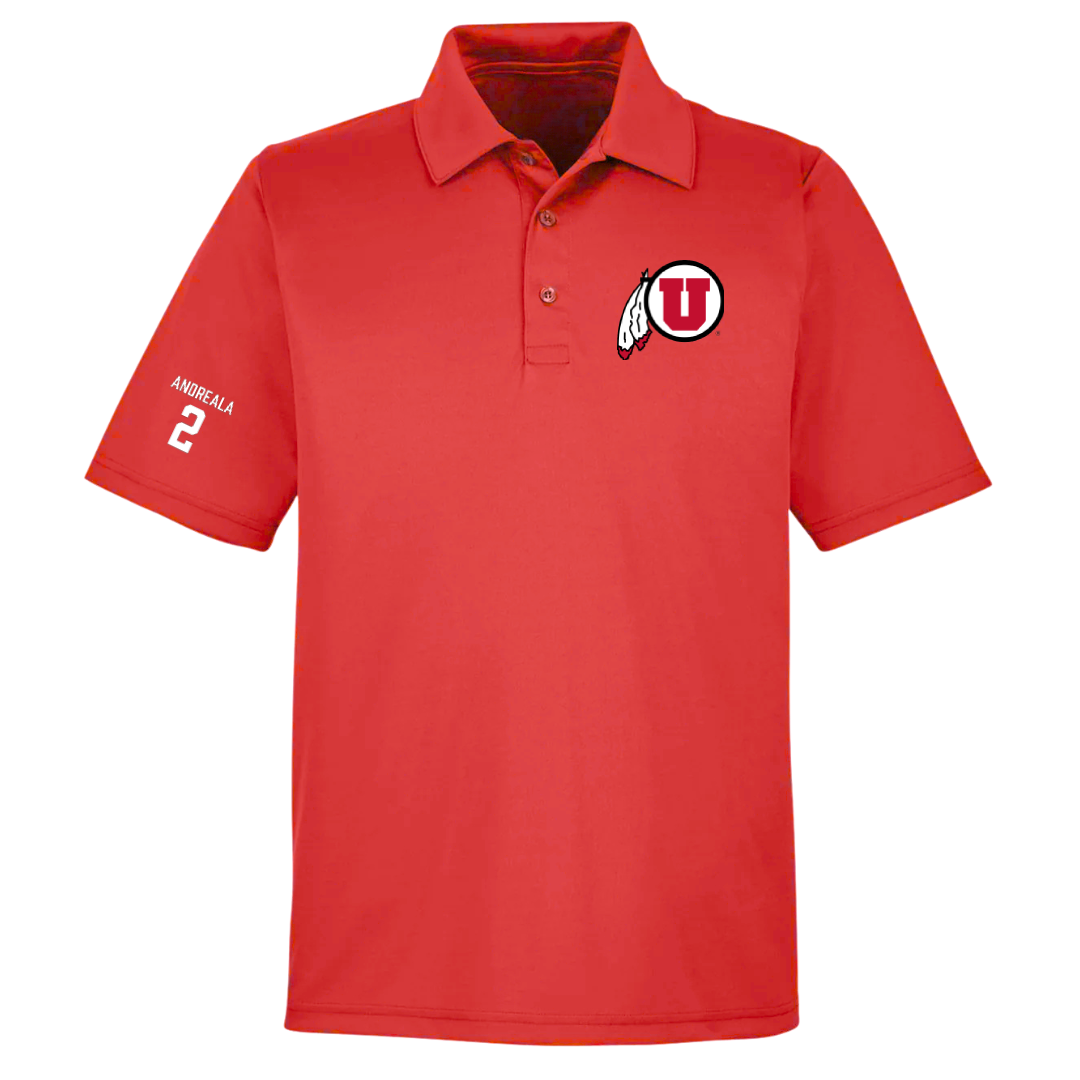 University of Utah Lacrosse (M) Red Polo - #2 Jared Andreala