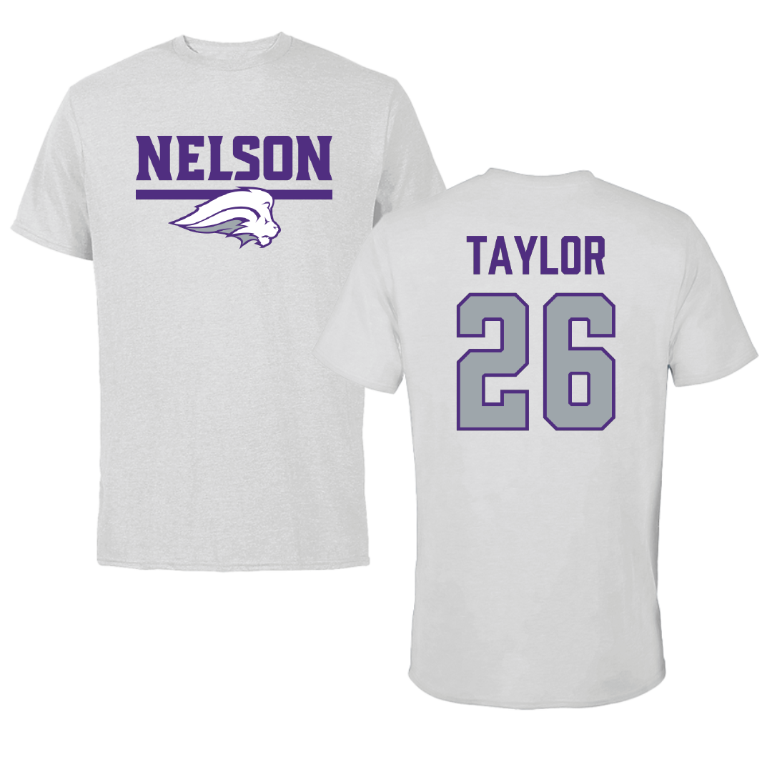 Nelson University Baseball Light Gray Performance Tee - #26 Cy Taylor