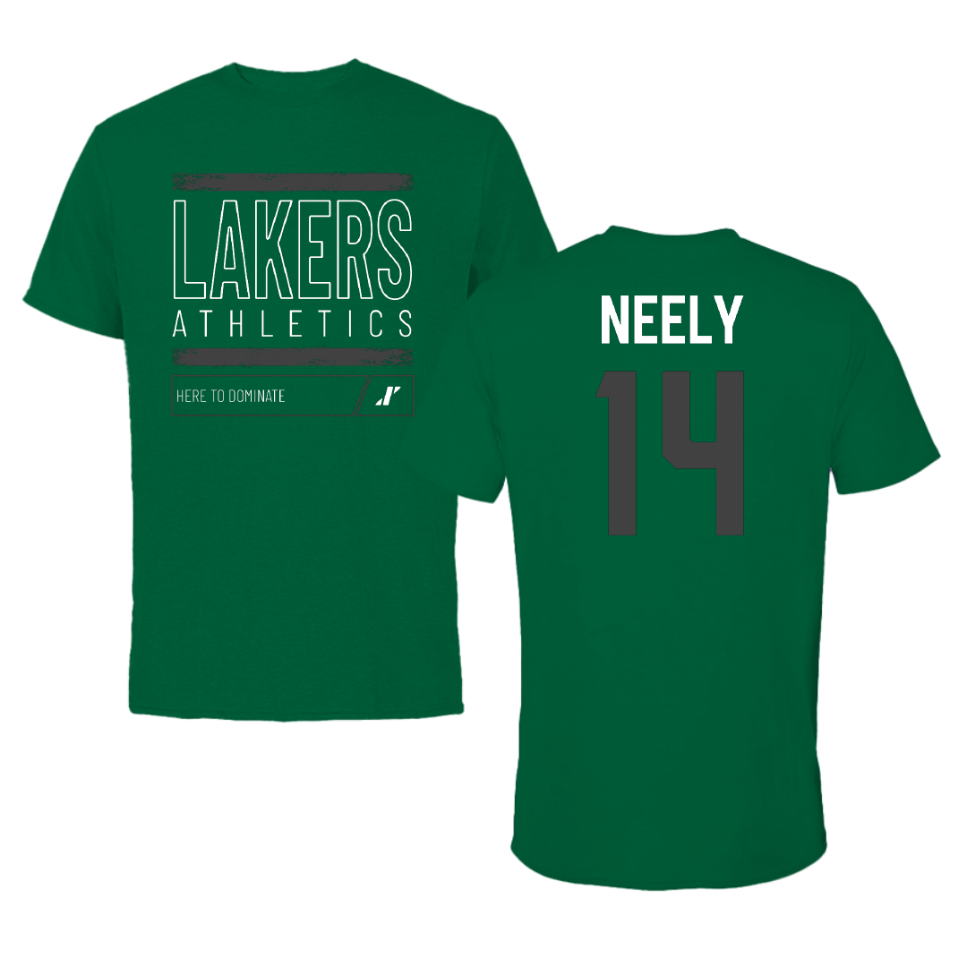 Roosevelt University Baseball Green Dominate Tee - #14 Liam Neely