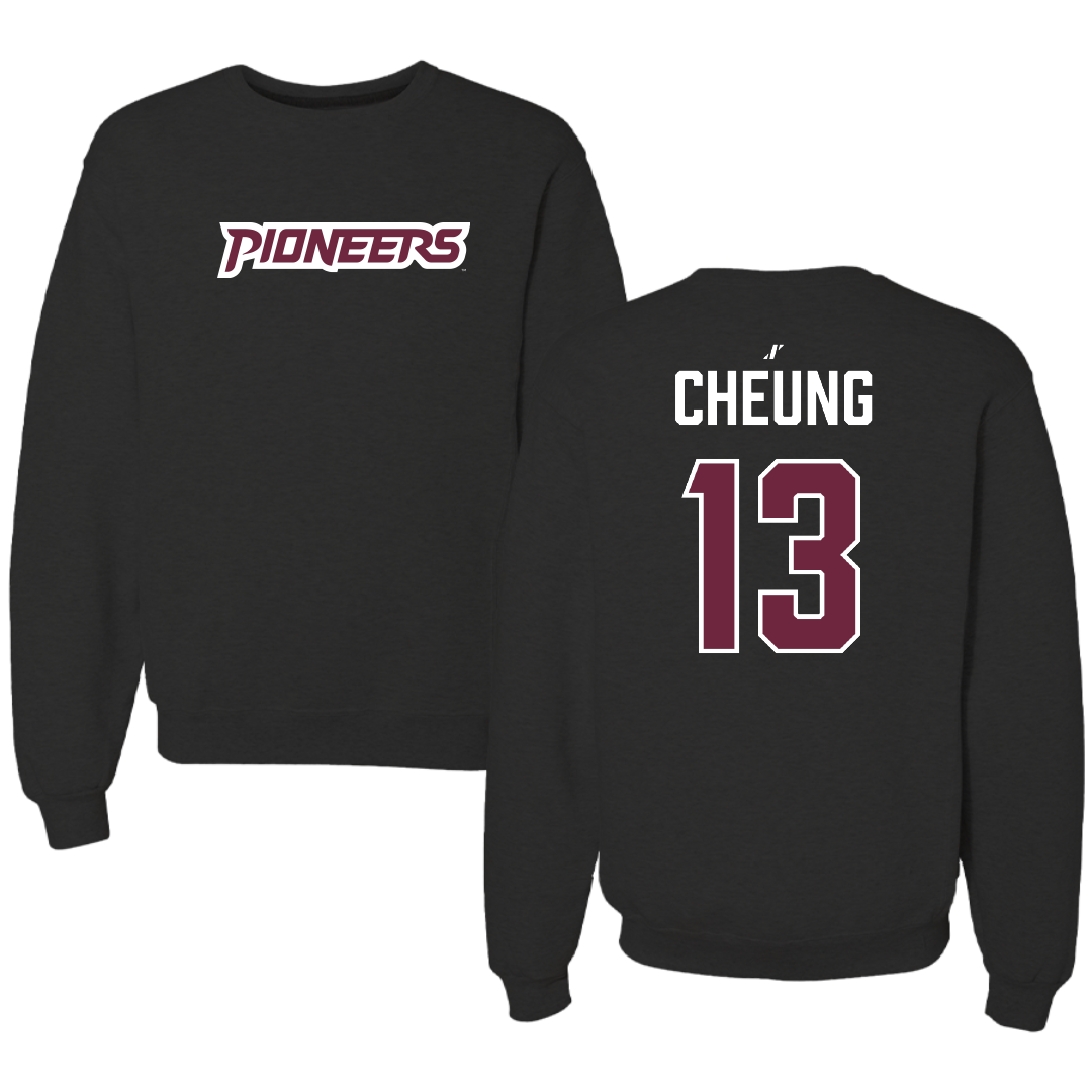 Texas Woman's University STUNT Black Crewneck - #13 Iris Cheung