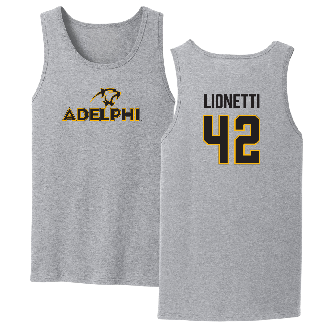 Adelphi University Lacrosse Sport Gray Tank Top - #42 Sonny Lionetti
