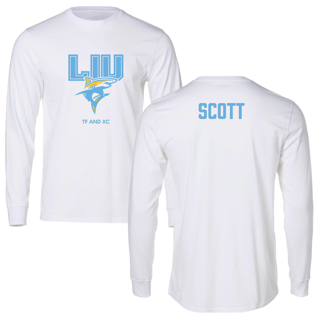 Long Island University TF and XC White Block Long Sleeve - Elehchio Scott