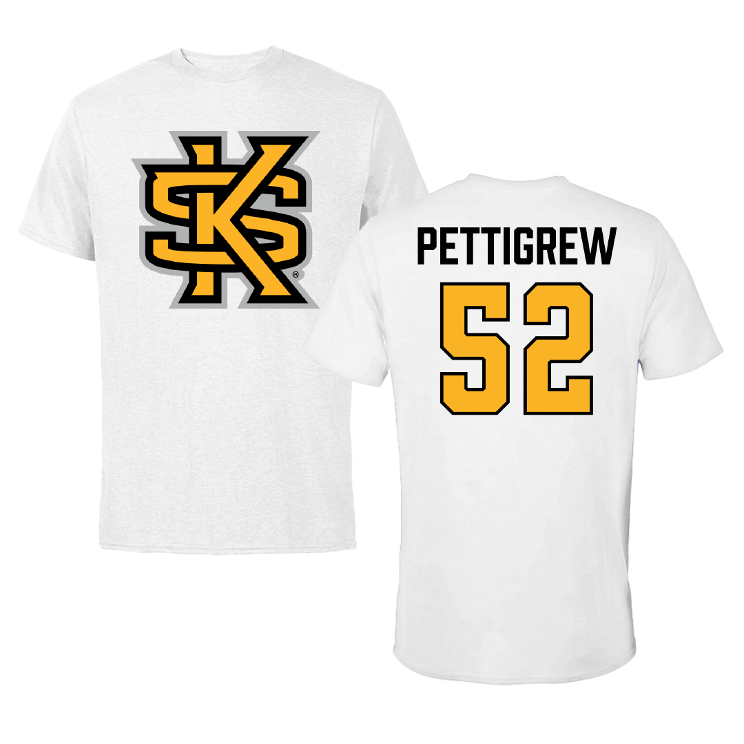 Kennesaw State University Football White Tee - #52 Havik Pettigrew