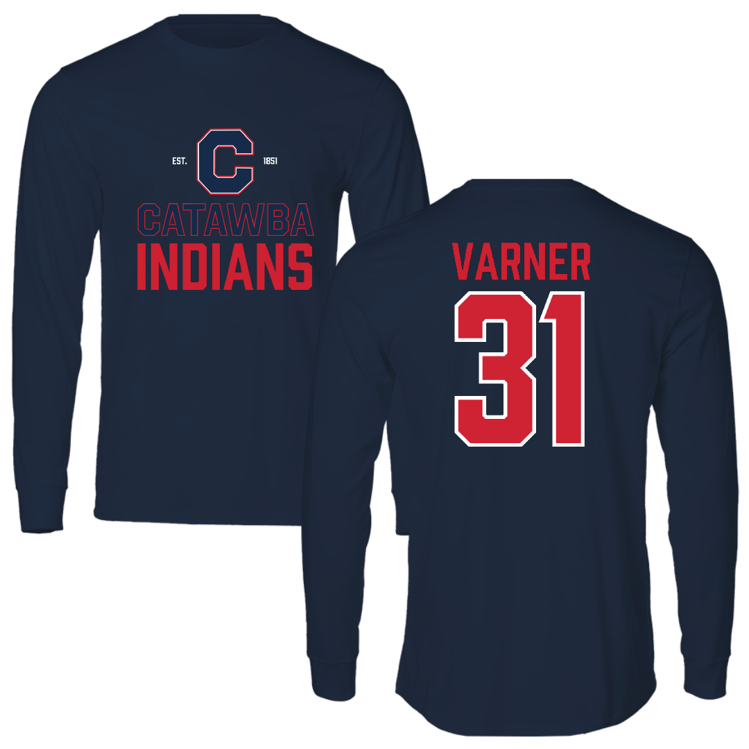 Catawba College Lacrosse Navy General Long Sleeve - #31 Xan Varner
