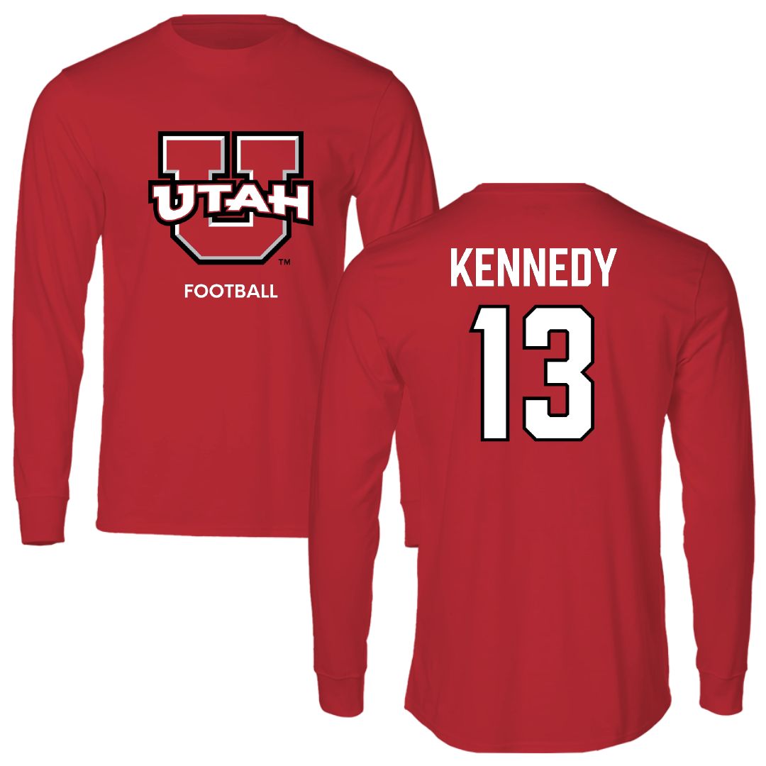 University of Utah Football Red Utes Performance Long Sleeve - #13 Chase Kennedy