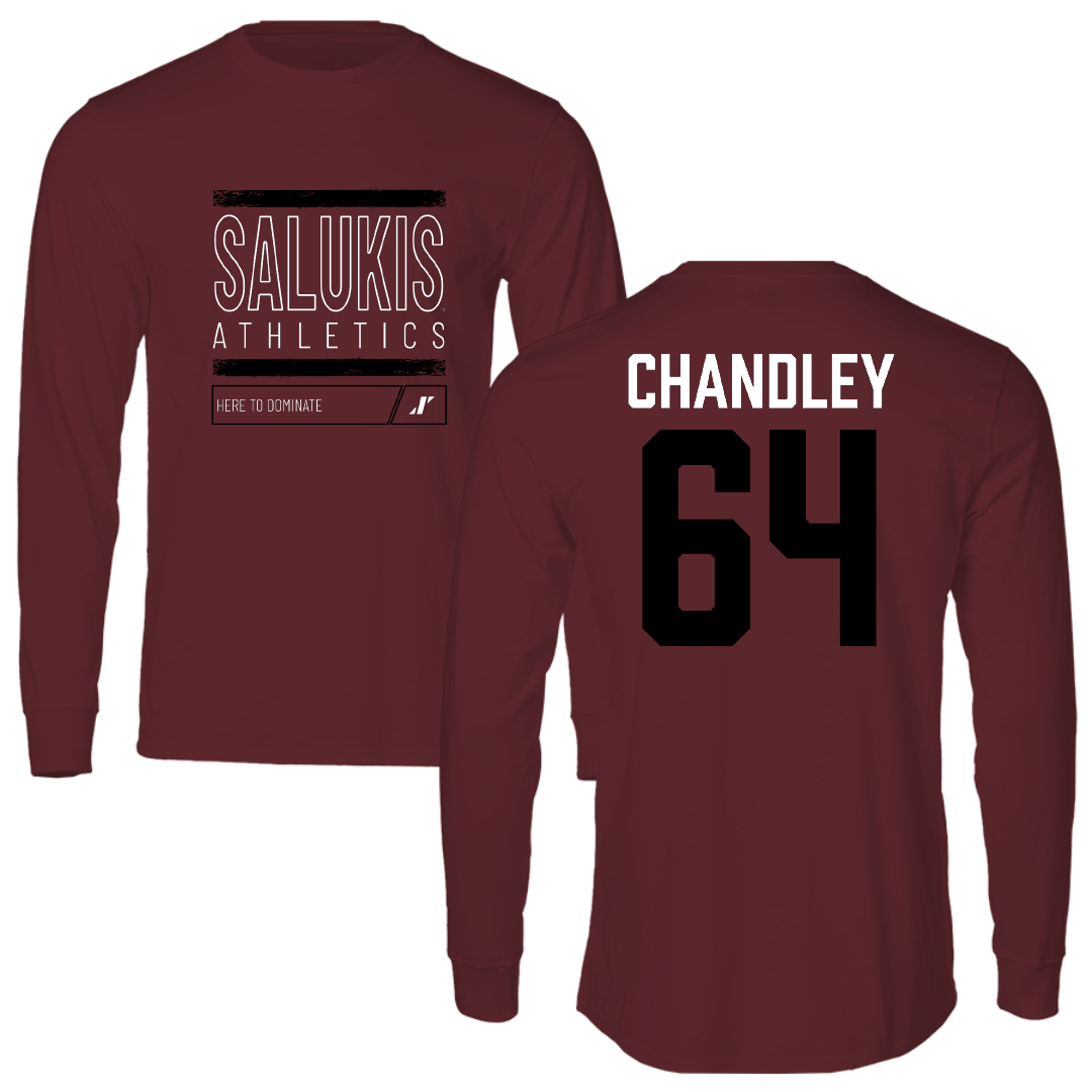 Southern Illinois University at Carbondale Football Maroon Dominate Long Sleeve - #64 Ryan Chandley