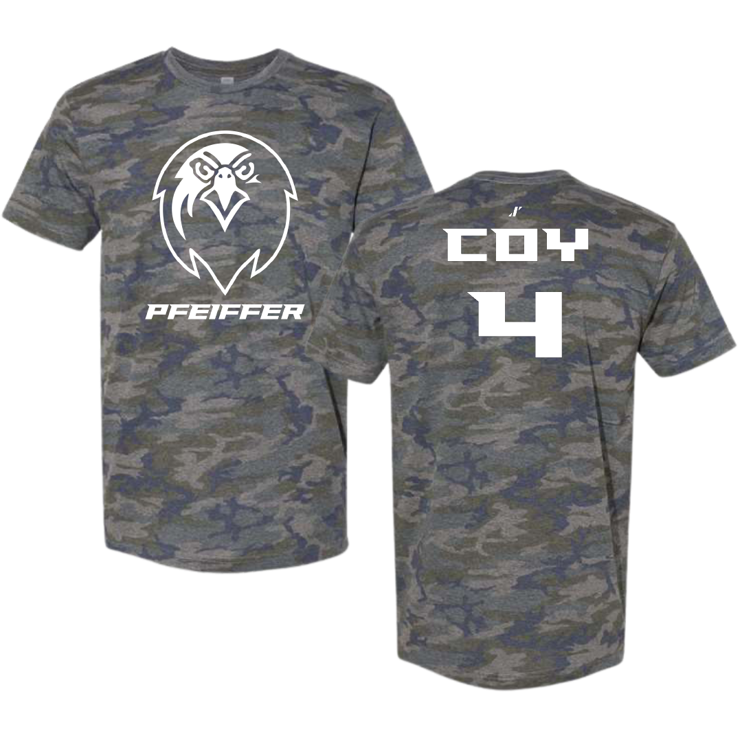 Pfeiffer University Baseball Vintage Camo Tee - #4 Conner Coy