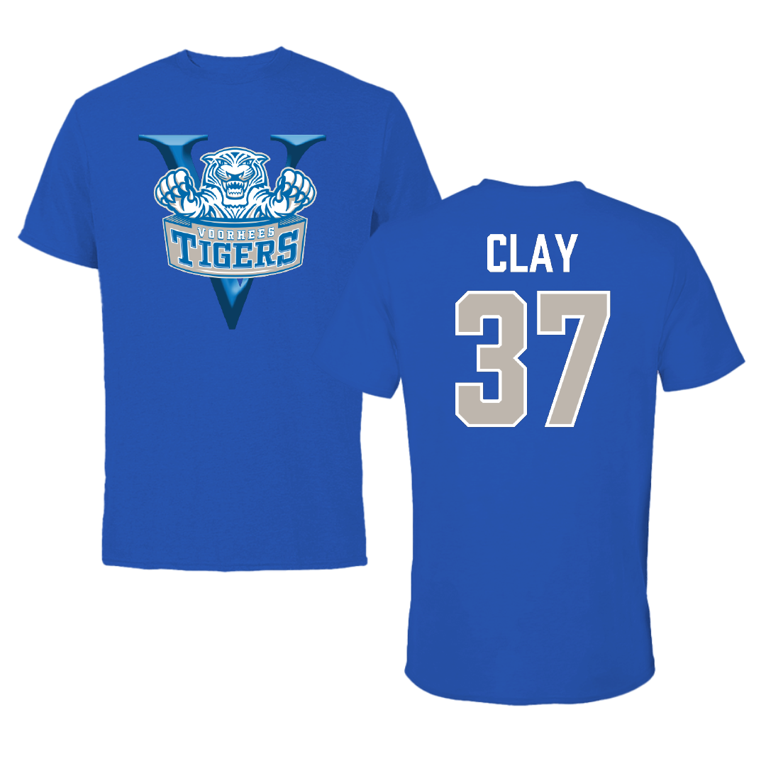 Voorhees University Baseball Blue Tee - #37 Jayden Clay
