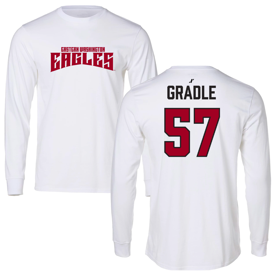 Eastern Washington University Football White Classic Long Sleeve - #57 Michael Gradle