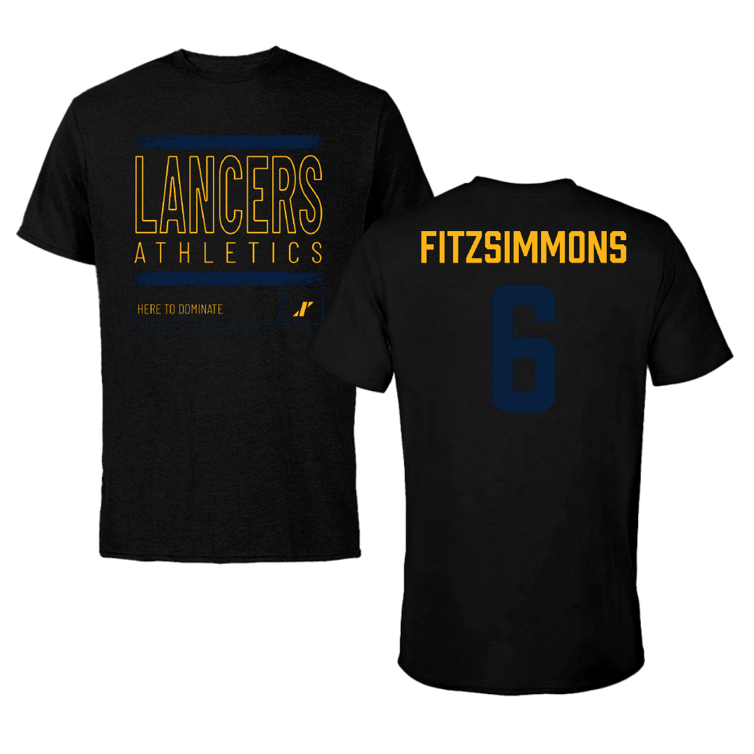 Mount Marty University Baseball Black Dominate Tee - #6 Tristan Fitzsimmons