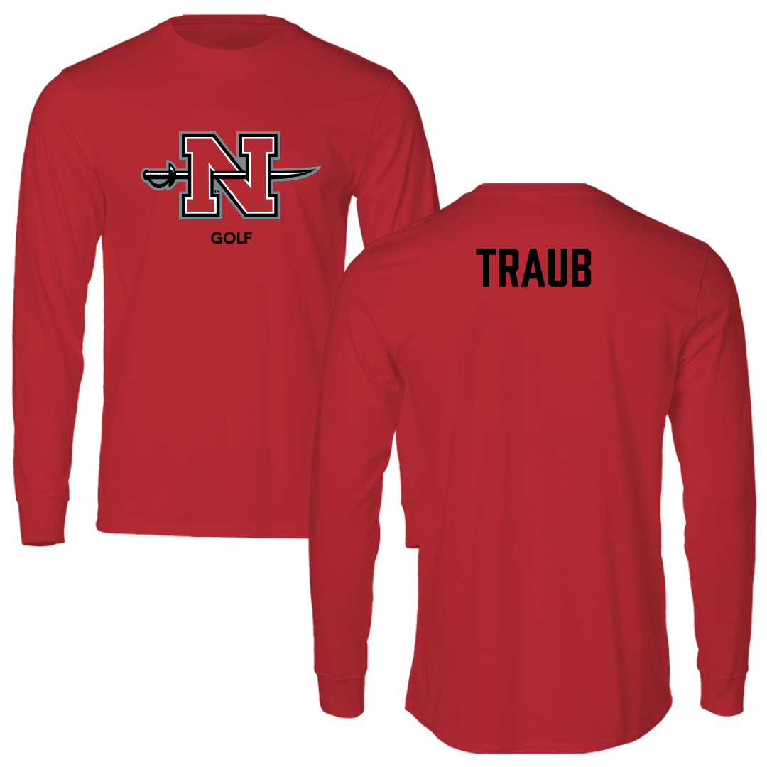 Nicholls State University Golf (M) Red Mascot Long Sleeve - Kyle Traub