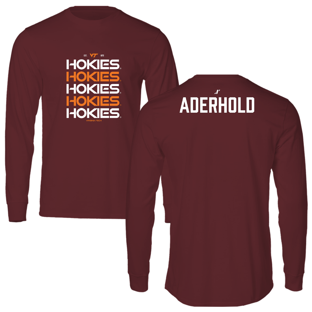 Virginia Tech Cheer Maroon General Performance Long Sleeve - Hays Aderhold