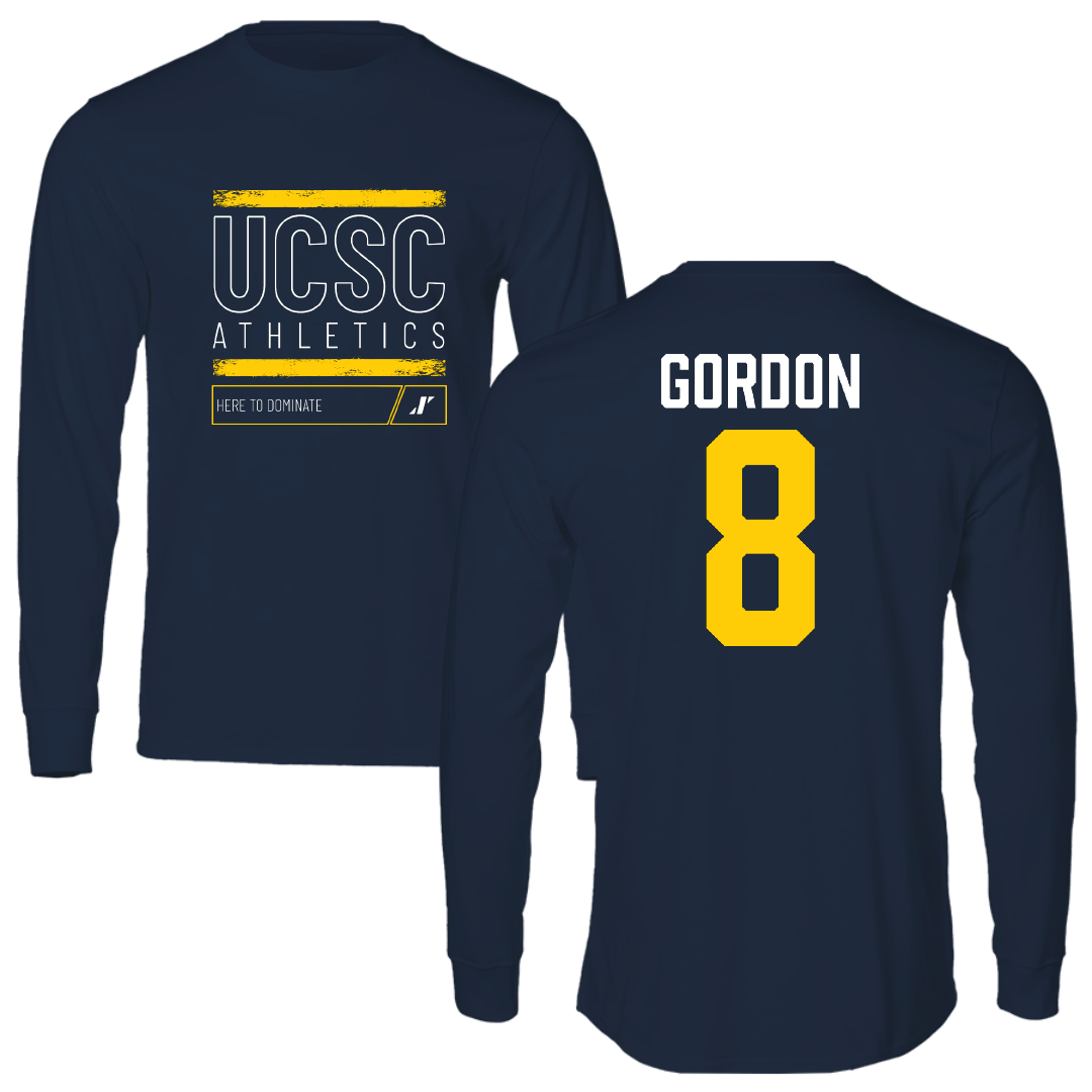 University of California-Santa Cruz Volleyball Navy Dominate Long Sleeve - #8 Olly Gordon