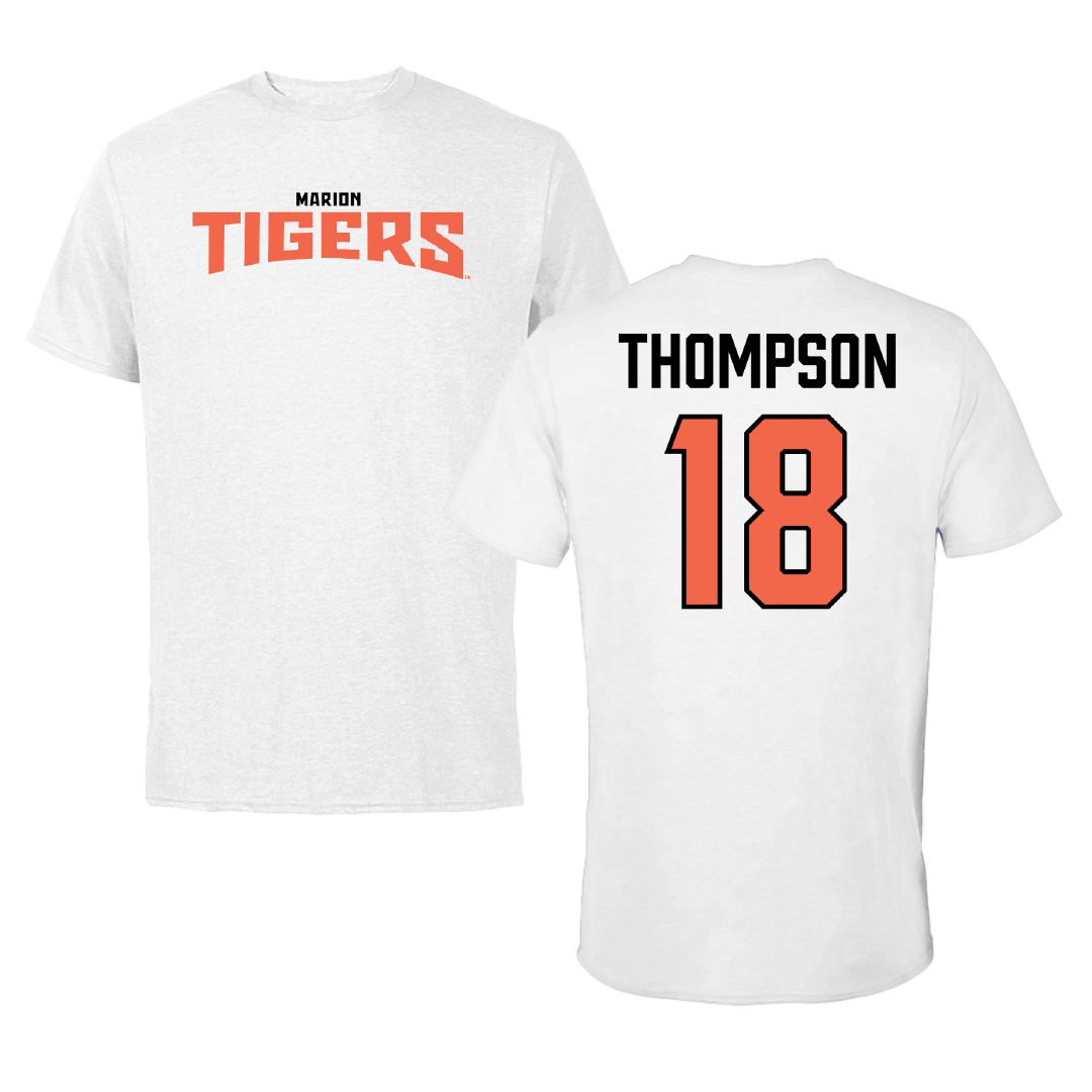 Marion Military Institute Baseball White Classic Tee - #18 JB Thompson