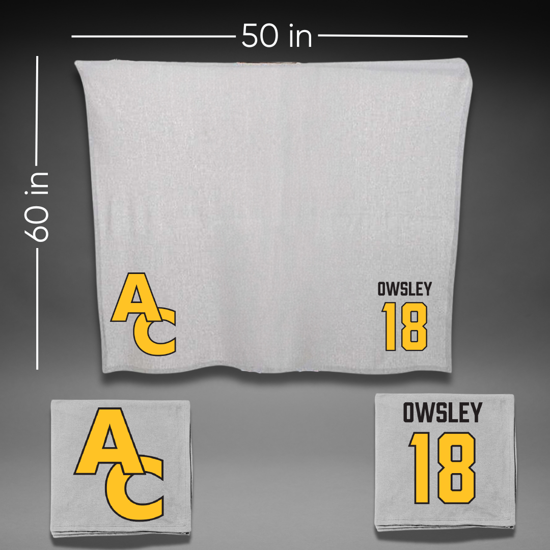 Adrian College Baseball Gray Blanket - #18 Brennan Owsley