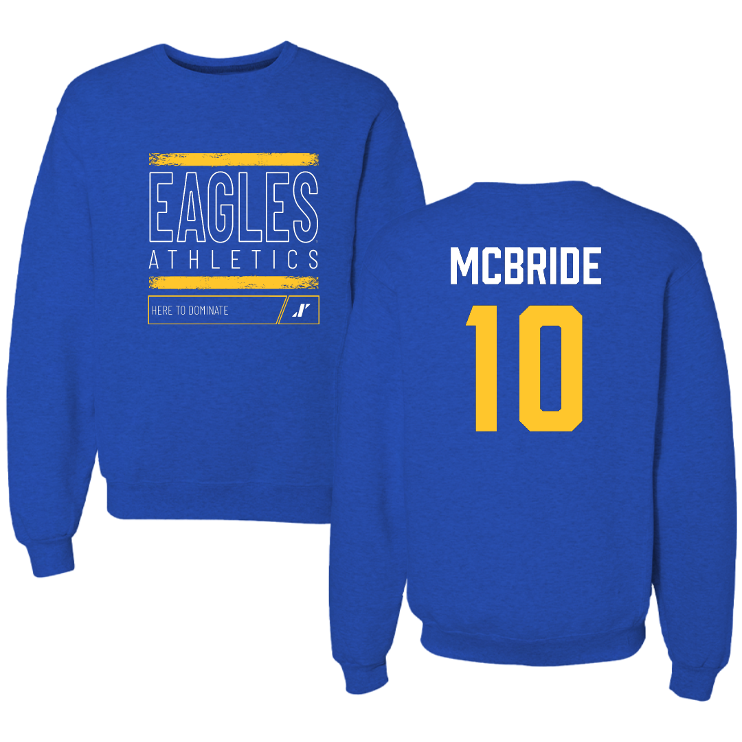 Williams Baptist University Softball Blue Dominate Crewneck - #10 Megan McBride