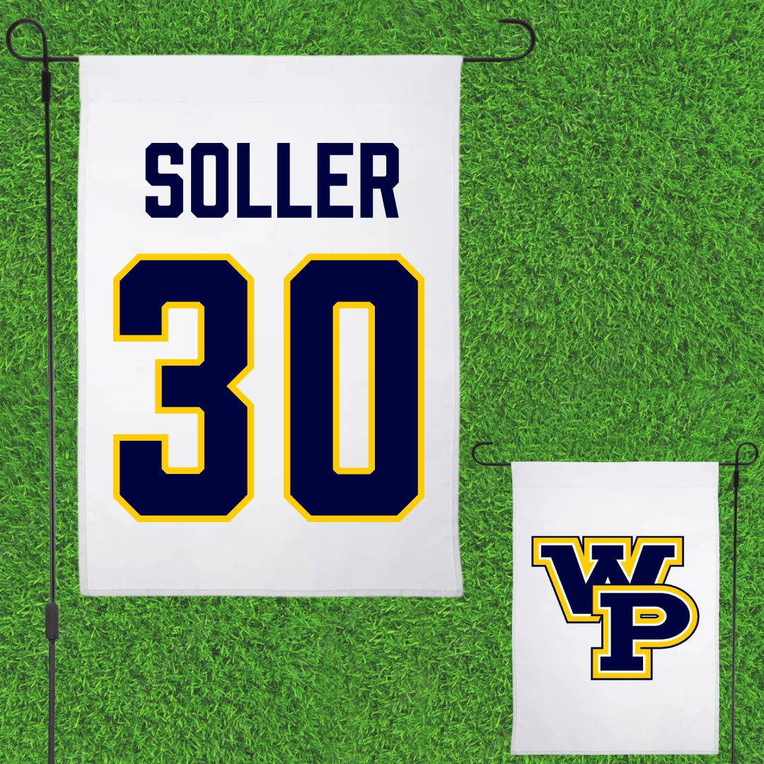 William Penn University Lacrosse (M) White Garden Flag - #30 Nolan Soller