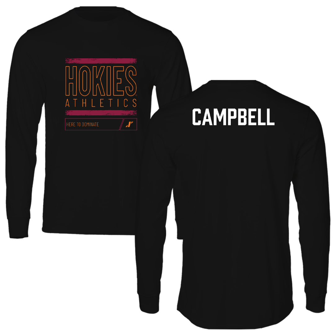 Virginia Tech Wrestling Black Dominate Performance Long Sleeve - Dillon Campbell