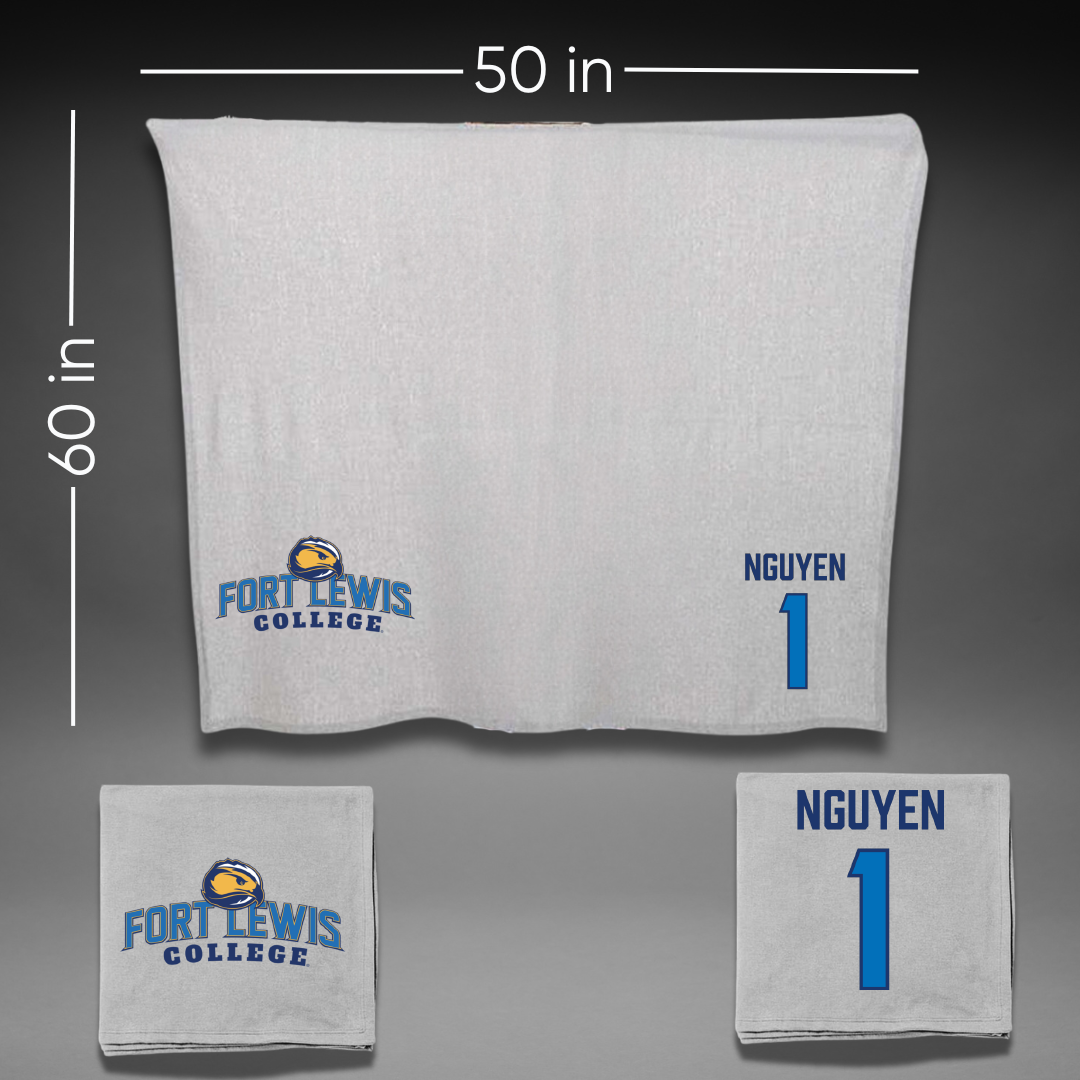 Fort Lewis College Lacrosse Gray Blanket - #1 Jasmine Nguyen