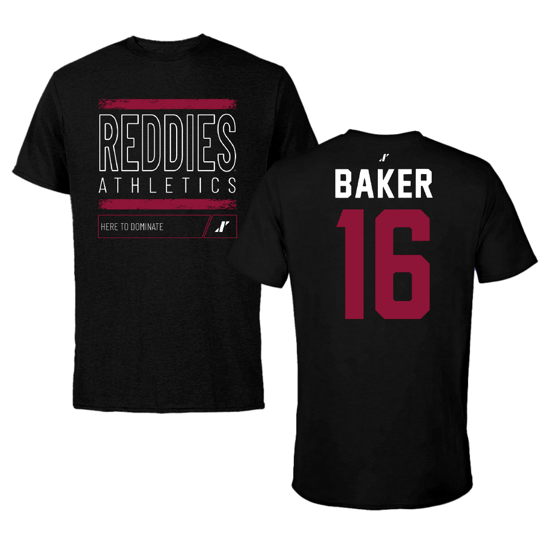 Henderson State University Football Black Dominate Tee - #16 Zach Baker